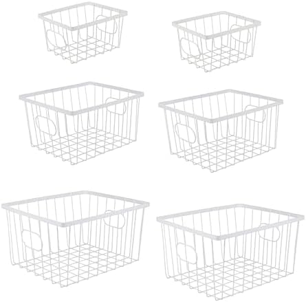 happimess Camden 6-Piece Nesting Baskets Industrial Wire 16", White by Happimess