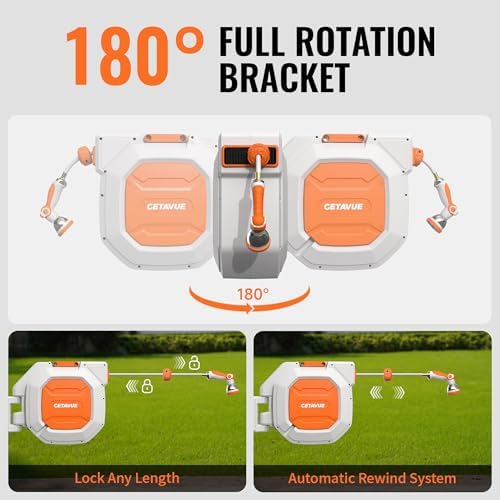 Retractable Garden Hose Reel 5/8 inch x 100 ft Wall Mounted - Image 4