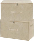 ANMINY Fabric Storage Bins with Zipper Lids, 20"x15"x12", Beige, 2 PCS by ANMINY