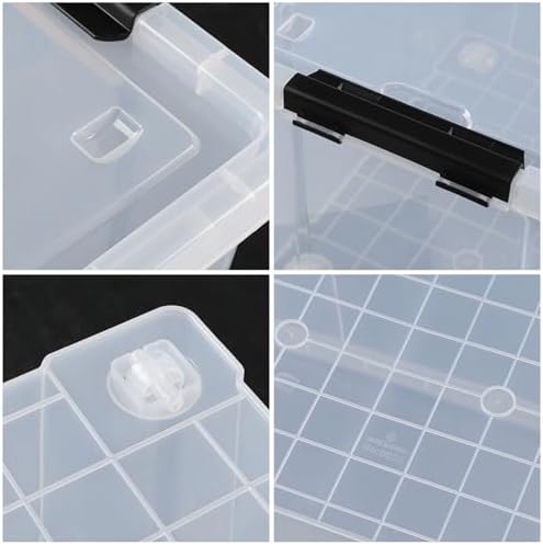 Obstnny 50 Quart Latching Container Bin, 4 Pack Plastic Wheeled Storage Box - Image 2