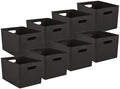 Superio Decorative Plastic Basket Open Home Storage Bins Organizer Baskets, X-Large Brown (8 Pack) Container Boxes for Organizing Closet Storage Bins for Shelves Drawer Shelf 22 Liter/23 Quart by Superio