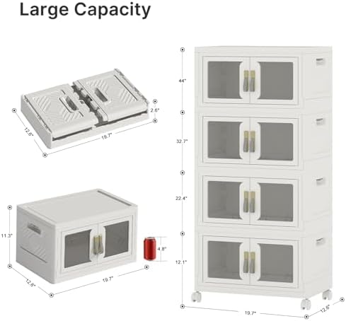 336QT Stackable Storage Bins with Lids, 84Gal Foldable Storage Cabinets - Image 2