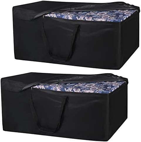 NettyPro Patio Cushion Storage Bags 2 Pack Water-Resistant Extra Large Bag for Outdoor Cushions Heavy Duty Patio Furniture Storage Bag 65 Inch, Black by NettyPro