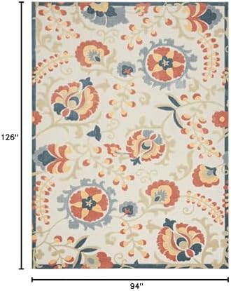 Nourison Home Aloha Grey Multicolor 7'10" x 10'6" Area Rug - Easy Clean, Non Shedding, Bed Room, Living Room, Dining Room, Kitchen (8' x 11') - Image 2