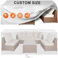 Patio Furniture Cover Rectangle 100"(L) x 56"(W) x 36"(H), Custom Heavy Duty 420D Waterproof Outdoor Cover with Drawstring & Buckles for Table Chair Garden, Silver by Cisvio