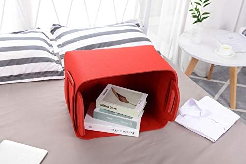 Minoisome Storage Basket Felt Storage Bin Collapsible& Convenient Box Organizer with Carry Handles for Office Bedroom Closet Babies Nursery Toys Laundry (Red, 17.9inch（L）×12.2inch（W）×11.6inch（H）) - Image 4