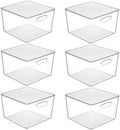 Vtopmart 6 Pack Extra Large Clear Stackable Storage Bins with Lids, 11inch Organizer Bins with Handle for Onions and Potatoes, Plastic Containers for Pantry, Freezer, Kitchen, Closet Organization by Vtopmart