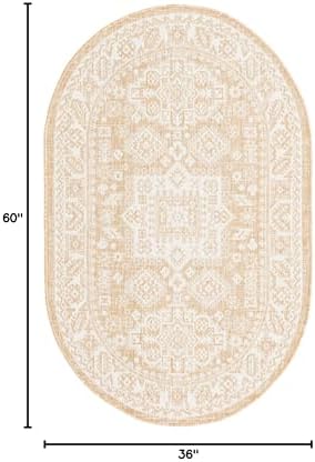 Rugs.com - Outdoor Aztec Rug – 3' 1 x 5' 3 Oval Natural Indoor/Outdoor Rug – Weather Resistant Flatweave for Patio, Deck, and Porch - Image 2