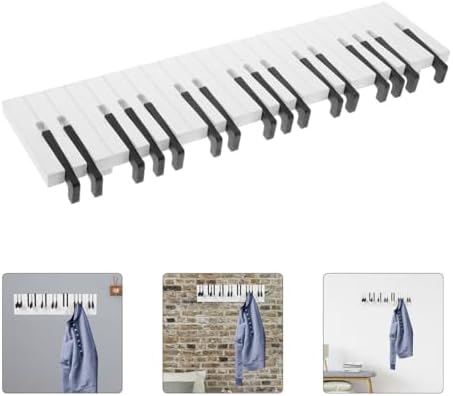 Vosarea Wall-mounted Coat Hook,Piano Shape Artistic Coat Rack Heavy Duty Wooden Entry Hanging Coat Hat Clothes Holding Rack 22.8inch - Image 3