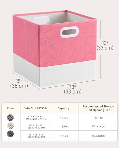 Cube Storage Bins, Macaron & Cream White, 13x15x13 In, 4 Pack - Image 4