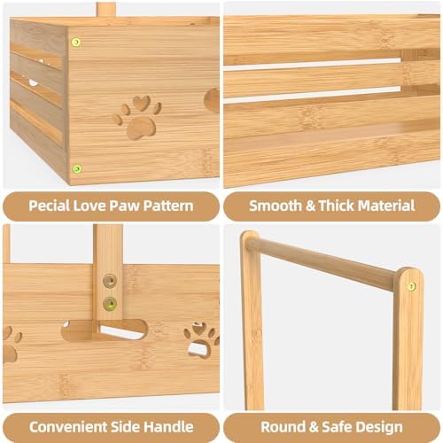 BAMBOOHOMIE Baby Clothing Rack for Toddler, Pets Clothes Rack with Storage Box & Adjustable Hanging Rod for Dogs/Cats, Baby Shower Clothes Closet Rack with Handle for Nursery Room (Natural, Baby) - Image 2