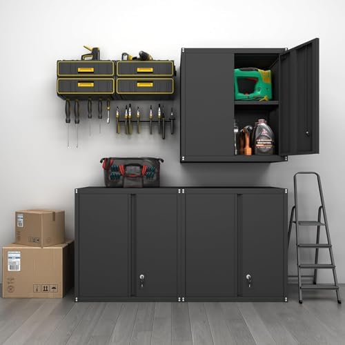 GREATMEET Locking Metal Garage Wall Cabinet with Doors and Shelf - Image 2