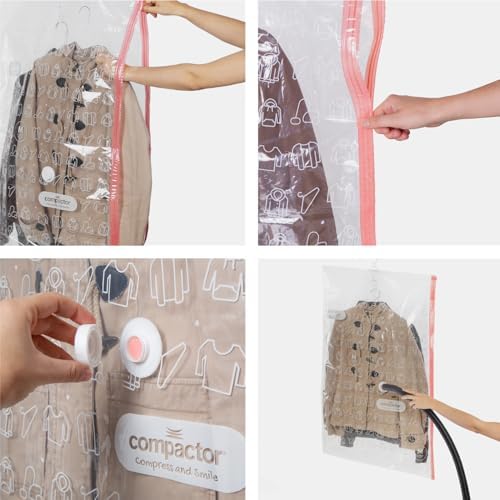 Compactor Aspispace Set of 4 Vacuum Compression Bags - Medium/Large Sizes, Transparent, Space-Saving Storage Solution - Image 4