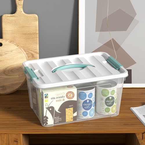 6-Pack Clear Storage Latch Bins, 14 L Plastic Storage Boxes with Lid - Image 6