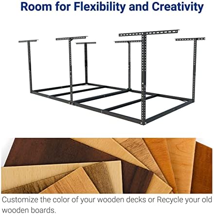 FLEXIMOUNTS 4x8 Overhead Garage Storage Rack, Without Decking, Black - Image 3