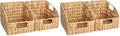 StorageWorks Pantry Baskets for Organizing, Wicker Basket with Built-in Handles, Handwoven Wicker Storage Baskets, Water Hyacinth for Shelves, 4 Pack by StorageWorks