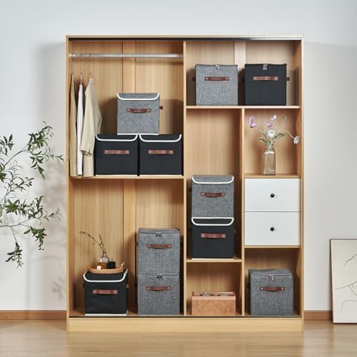 4PCS Storage Cubes with Lids Cotton Linen Fabric Bins Boxes - Image 5