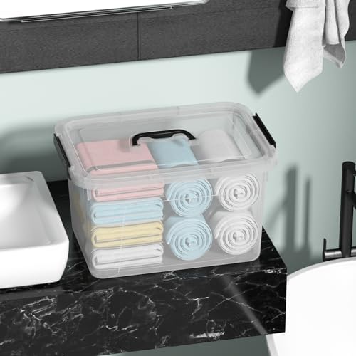 18 Quart Plastic Latch Bins, Clear Storage Boxes with Lids, 6 Packs - Image 7
