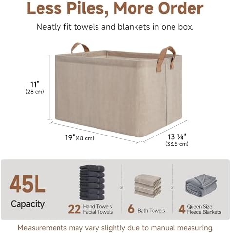 StorageWorks Fabric Storage Bins, Brown and Beige, Extra Large, 2-Pack - Image 6