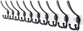 Dseap Coat Rack Wall Mount - 38” Long 10-Tri-Hooks Heavy Duty Coat Hanger Rail Wall Hooks for Hanging Coats Hats Clothing Clothes Purse Mudroom Entryway, White/Black by Dseap