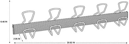 Alba Modern Wall/Door Mounted Coat Hanger with 5 Double Silver Wire Hooks, 30-Inch, Black - Image 3