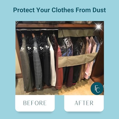 Garment Cover for Closet Rod and Portable Clothing Rack Shoulder Dust Cover - Protect Your Wardrobe in Style - Adjustable to fit 26" to 48" long - 4 Pack - Image 5