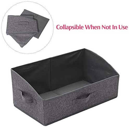 TENABORT 5 Pack Trapezoid Large Foldable Closet Storage Bins with Handle, Fabric Storage Organizer Cube Cloth Containers Linen Box Shelf Baskets for Clothes Clothing Shelves Wardrobe - Image 6