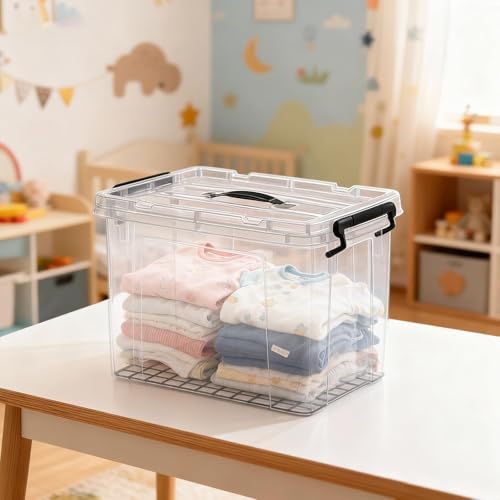 48 Quart 8 Pack Clear Storage Bins with Lids - Image 7