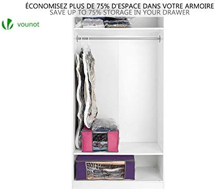 VOUNOT Set of 4 Vacuum Storage Bag Large Capacity XXL | 4 Vacuum Bags with 4 Storage Boxes | 2 Small Model 154L and 2 Large Models 484L | Compression Bag- Compression Box, Multi-Coloured - Image 5