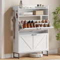 Xixini Shoe Storage Cabinet with 2 Flip Drawers, Entryway Shoe Rack, White by Xixini