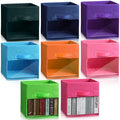 Windyun 8 Pack 11" Collapsible Thick Oxford Fabric Cube Storage Bins Sturdy Foldable Organizer Boxes with Reinforced PP Board, Front Handle & Clear Window for Closet Wardrobe Shelf Cloth Book Baskets by Windyun