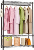 M MZG Heavy Duty Rolling Garment Rack 3 Tiers Adjustable Wire Shelving Clothes Rack with 1 Rods and Side Hooks,Storage Closet Clothing Rack Grey 15.7" D x 45.3" W x 72.4" H by MEIGAOPLASTICANDMETALHKCOLIMITED