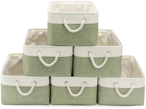 15.7x11.8x8.26 Inch Fabric Large Storage Bins with Handles 6 Pack by VQRTEXAStorageBasket