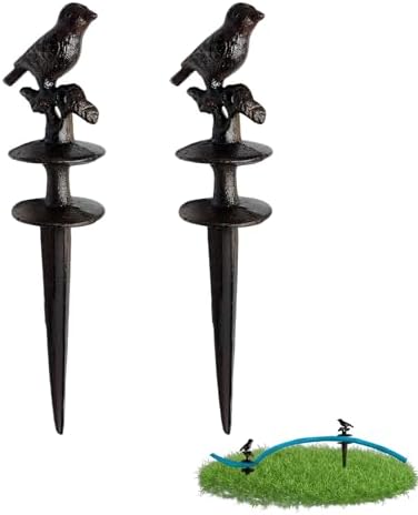 2 Pcs Heavy Duty Cast Iron Garden Hose Guide Stakes, Maijdoany Yard Art Decor, Bird-Shaped Hose Guards Keeps Garden Hose Out of Flower Beds for Plant Protection Greenhouse by Unknown