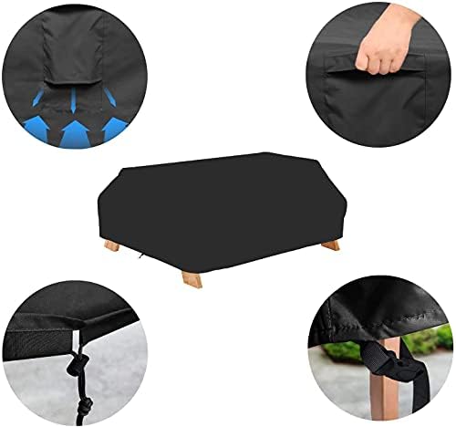 8 Foot Outdoor Picnic Table Cover Waterproof Heavy Duty 96 Inch - Image 5