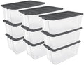 Sterilite 9-Pack Modular Stacker Box, Durable Clear Plastic Storage Bins with Latching Lids, 200 Quart - Stackable Organizing Container Boxes for Closet, Bathroom, and Office by Sterilite