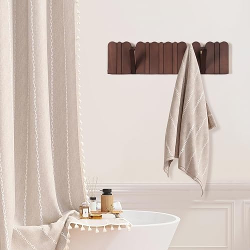 Wall Coat Rack for Entryway: Folding Wood Modern Heavy Duty 8 Hooks - Image 6