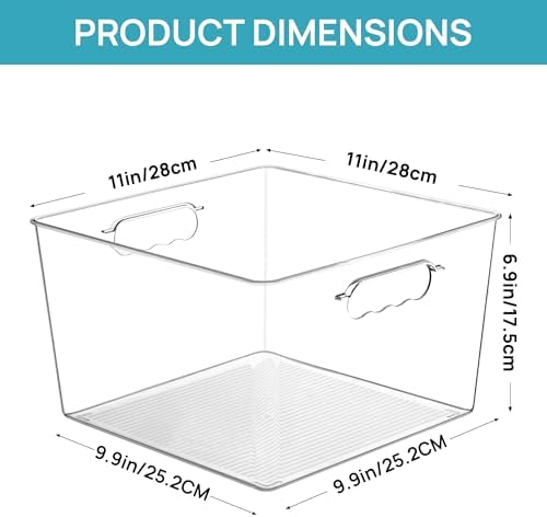 Vtopmart 10 Pack Extra Large Clear Storage Bins, 11x11 Cube Organizer - Image 3