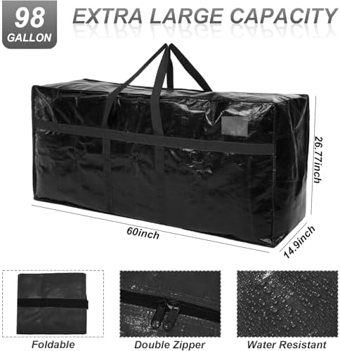 Windyun 4 Pack 98 Gallon Extra Large Moving Bags XXL Heavy Duty Storage Bag - Image 2