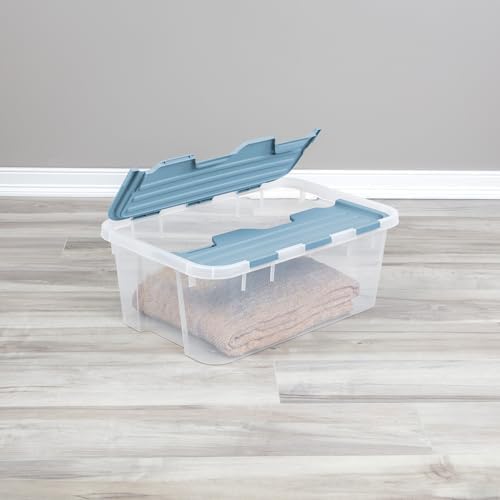 Sterilite Hinged Lid Storage Box, Plastic Container, 40 Quart, 12-Pack - Image 4