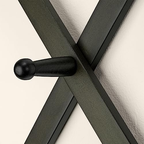 SKOLOO Accordion Wall Hanger with 28 Hooks, Modern Expandable Coat Rack Hat Rack for Wall, Solid Wooden, Dark Walnut Color - Image 5