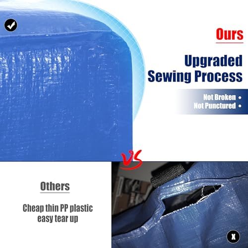 Cosy Family 12 Pack Heavy Duty Moving Bags with Backpack Straps - Strong Handles & Zippers, Storage Totes For Space Saving, Fold Flat, Alternative to Moving Box (X-Large-Set of 12, Multicolored) - Image 3