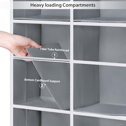 Univivi Over the Door Organizer, 6 Tiers Large Behind Door Storage, Grey - Image 6