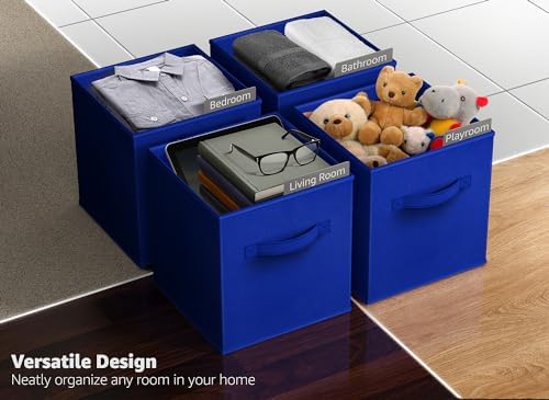 Sorbus Fabric Storage Cubes, 6-Pack Foldable Bins (13 Inch, Royal Blue) - Image 5