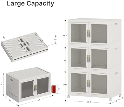 UAMFURI Stackable Storage Bins with Lids, 540QT Extra Large Storage Cabinet - Image 6