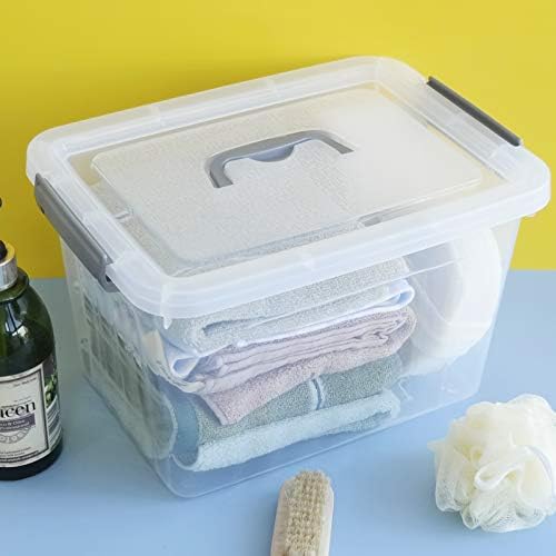 6-Pack Clear Plastic Storage Latch Box with Lids, 10 L - Image 6