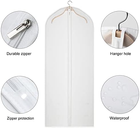 Garment Bags Dress Bag for Storage Dust-Proof Suit Protector Cover Bag with Zipper for Long Dresses, Suit, Coat Closet Clothes Storage, Set of 20 - Image 5