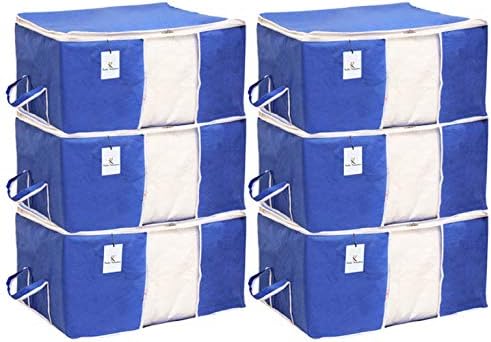 Kuber Industries Underbed Storage Bag, Storage Organiser, Blanket Cover Set of 6 - Royal blue, Extra Large Size-CTKTC14149 by Kuber+Industries