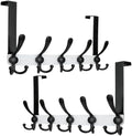 Dseap Over Door Hook 2.0 - Upgraded Version - Simple-Assembly, Strong, Heavy-Duty Stainless Steel 5-Tri-Hook Over The Door Hanger Rack, SimpleStrong Series, White & Black, Pack of 2 by Dseap