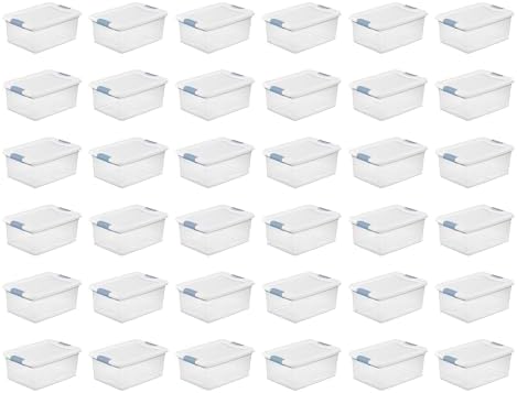 Sterilite Latching Box with Lids for Home and Office, 15 Quart, 36-Pack by Sterilite